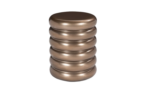 Phillips Collection Ribbed Stool - Versatile Contemporary Design for Extra Seating or Stylish Side Table in Any Room Polished Bronze PH60009