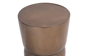 Phillips Collection Carved Stool - Sculptural Accent Piece for Modern Spaces, Lightweight Design for Versatile Use Polished Bronze PH60010