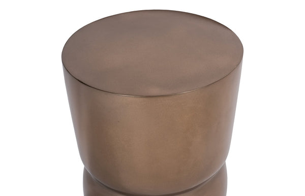 Phillips Collection Carved Stool - Sculptural Accent Piece for Modern Spaces, Lightweight Design for Versatile Use Polished Bronze PH60010