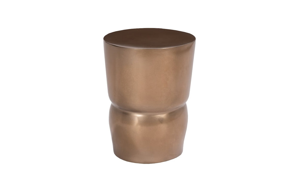 Phillips Collection Carved Stool - Sculptural Accent Piece for Modern Spaces, Lightweight Design for Versatile Use Polished Bronze PH60010