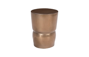Phillips Collection Carved Stool - Sculptural Accent Piece for Modern Spaces, Lightweight Design for Versatile Use Polished Bronze PH60010