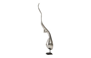 Phillips Collection Chofa Temple Finial Floor Sculpture Silver Leaf Resin Statement Foyer Art Piece PH60310