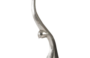 Phillips Collection Chofa Temple Finial Floor Sculpture Silver Leaf Resin Statement Foyer Art Piece PH60310