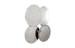Phillips Collection Cast Oil Drum Wall Discs - Industrial Glamour for Modern Spaces, Striking Decor for Any Room Silver Leaf, Set of 4 PH60517
