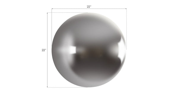 Phillips Collection Ball on the Wall Sculpture - Modern Decorative Accent for Eclectic Interiors and Accent Walls Large, Polished Aluminum Finish PH60522