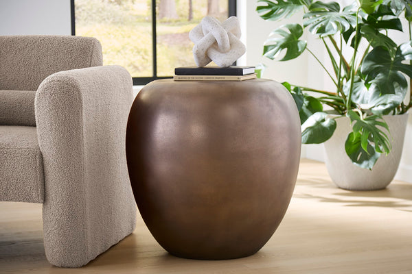 Phillips Collection River Stone Side Table - Organic Elegance with Smooth Contours for Modern Living Spaces and Accents Bronze PH60830