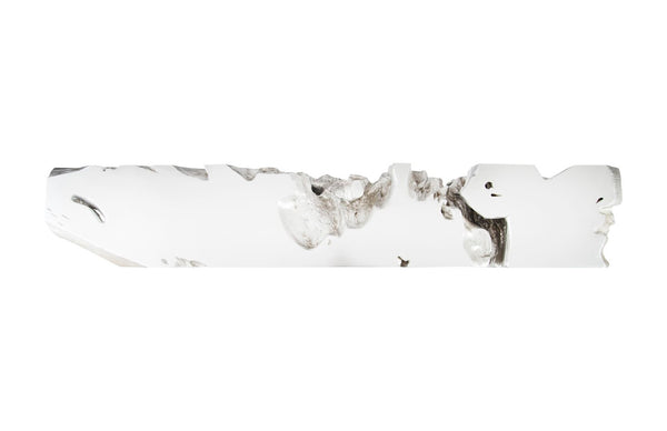 Phillips Collection Freeform Console Table - Sculptural Elegance in Hand-Applied Silver Finish for Modern Interiors Gel Coat White, LG PH61255