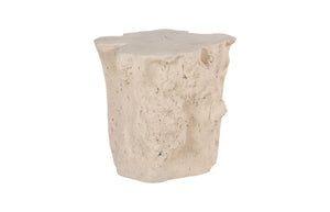 Phillips Collection Log Side Table – Chic Modern Accent Table with Rustic Textures for Living Room or Bedroom Decor Roman Stone PH61360