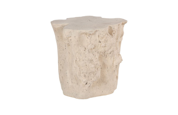 Phillips Collection Log Side Table – Chic Modern Accent Table with Rustic Textures for Living Room or Bedroom Decor Roman Stone PH61360