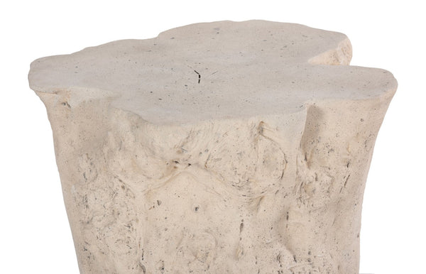 Phillips Collection Log Side Table – Chic Modern Accent Table with Rustic Textures for Living Room or Bedroom Decor Roman Stone PH61360