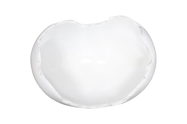 Phillips Collection Burled Bowl - Sculptural Centerpiece with Organic Design and Elegant Bronze Texture for Any Space Glossy White PH62033