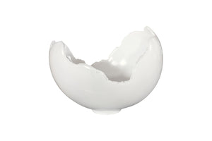 Phillips Collection Burled Bowl - Sculptural Centerpiece with Organic Design and Elegant Bronze Texture for Any Space Glossy White PH62033