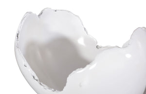 Phillips Collection Burled Bowl - Sculptural Centerpiece with Organic Design and Elegant Bronze Texture for Any Space Glossy White PH62033