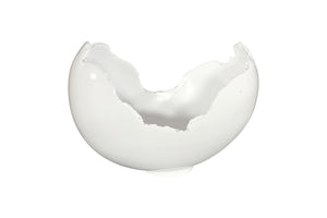 Phillips Collection Burled Bowl - Sculptural Centerpiece with Organic Design and Elegant Bronze Texture for Any Space Glossy White PH62033