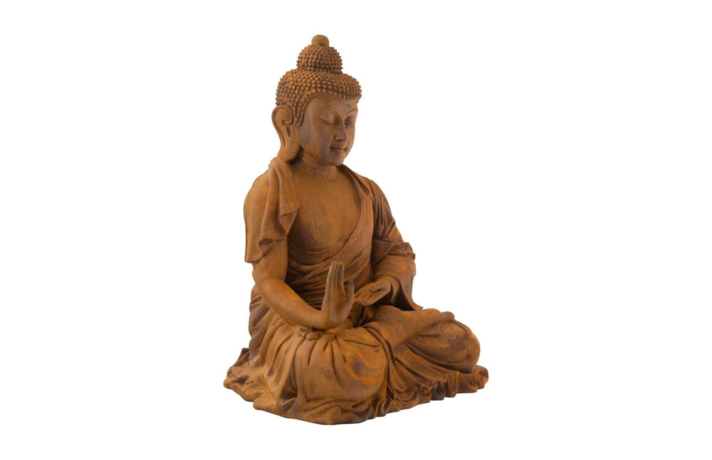 Phillips Collection Enchanting Buddha Sculpture: Serene Eastern Statuary for Contemporary Spaces and Meditation Corners Rust PH62036