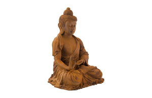 Phillips Collection Enchanting Buddha Sculpture - Authentic Antique Style With Modern Flair For Timeless Home Decor Brown Resin Ph62036