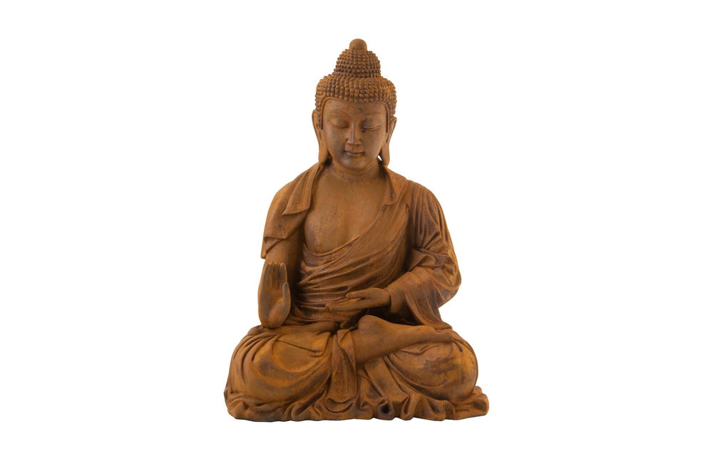 Phillips Collection Enchanting Buddha Sculpture: Serene Eastern Statuary for Contemporary Spaces and Meditation Corners Rust PH62036