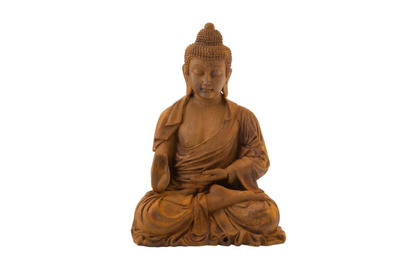 Phillips Collection Enchanting Buddha Sculpture - Authentic Antique Style With Modern Flair For Timeless Home Decor Brown Resin Ph62036