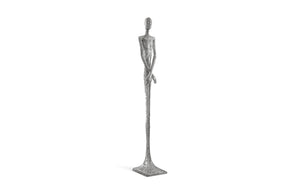 Phillips Collection Lloyd Sculpture - Striking Mid-Century Modern Accent with Textured Finish for Stylish Home Decor Resin, Silver Leaf PH62306