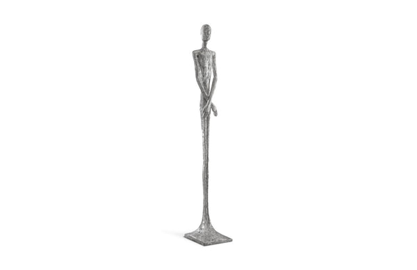 Phillips Collection Lloyd Sculpture - Striking Mid-Century Modern Accent with Textured Finish for Stylish Home Decor Resin, Silver Leaf PH62306