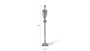 Phillips Collection Lloyd Sculpture - Striking Mid-Century Modern Accent with Textured Finish for Stylish Home Decor Resin, Silver Leaf PH62306