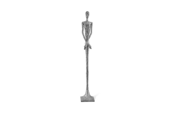 Phillips Collection Lloyd Sculpture - Striking Mid-Century Modern Accent with Textured Finish for Stylish Home Decor Resin, Silver Leaf PH62306