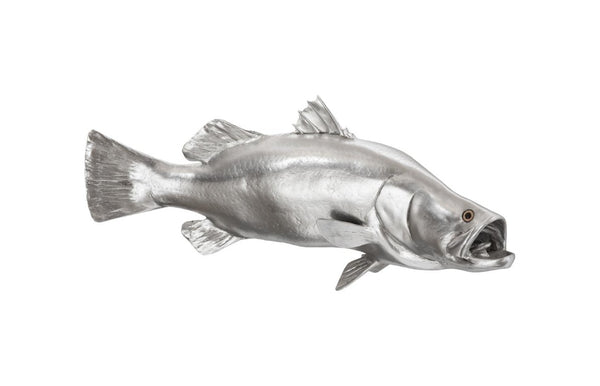 Phillips Collection Barramundi Resin Fish Wall Sculpture with Hand Applied Silver Leaf Coastal Decor PH62414
