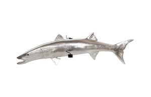 Phillips Collection Barracuda Fish Wall Sculpture - Striking Coastal Art with Modern Elegance for Any Interior Space Resin, Silver Leaf PH62415
