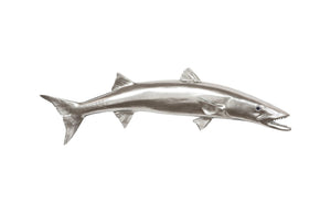 Phillips Collection Barracuda Fish Wall Sculpture - Striking Coastal Art with Modern Elegance for Any Interior Space Resin, Silver Leaf PH62415