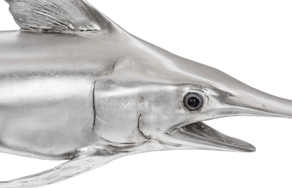 Phillips Collection Broadbill Swordfish Wall Sculpture – Elegant Oceanic Décor Adding Modern Style to Any Space Resin, Silver Leaf PH62416