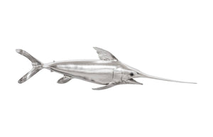 Phillips Collection Broadbill Swordfish Wall Sculpture – Elegant Oceanic Décor Adding Modern Style to Any Space Resin, Silver Leaf PH62416