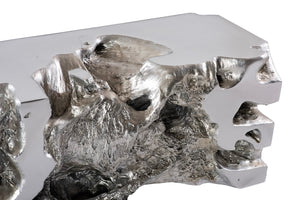 Phillips Collection Freeform Bench - Sculptural Seating Inspired by Nature for Modern Interiors and Rustic Spaces Silver Leaf PH62419