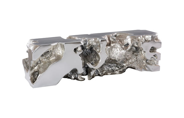 Phillips Collection Freeform Bench - Sculptural Seating Inspired by Nature for Modern Interiors and Rustic Spaces Silver Leaf PH62419
