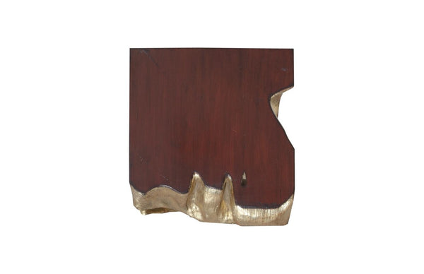 Phillips Collection Freeform Gold Leaf Tree Root Sculptural Accent Stool Cast Resin Organic Modern Decor PH62425