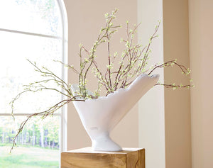 Phillips Collection Burled Decorative Vase – Modern Organic Charm in Durable Composite for Stylish Home Accents Glossy White PH63144