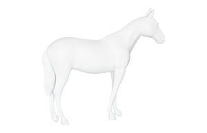 Phillips Collection Horse Sculpture - Elegant Glossy White Standing Art Piece for Modern Home Decor & Gallery Displays PH63328