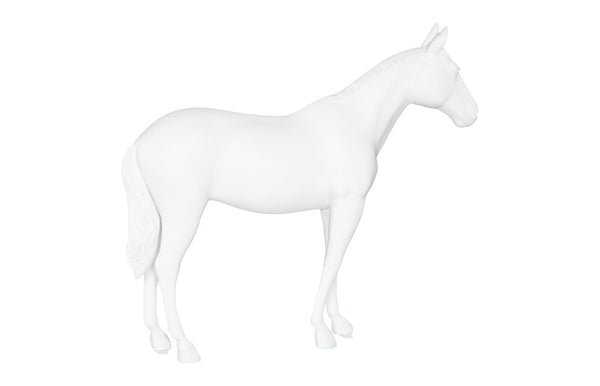 Phillips Collection Horse Sculpture - Elegant Glossy White Standing Art Piece for Modern Home Decor & Gallery Displays PH63328