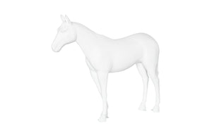 Phillips Collection Horse Sculpture - Elegant Glossy White Standing Art Piece for Modern Home Decor & Gallery Displays PH63328