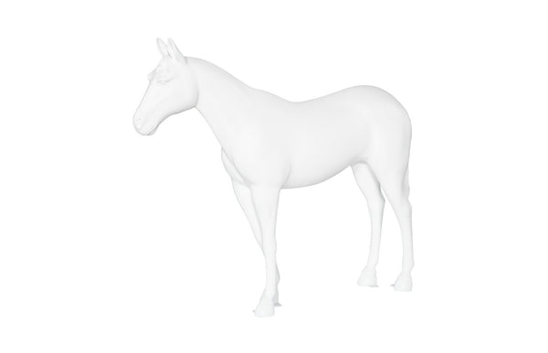 Phillips Collection Horse Sculpture - Elegant Glossy White Standing Art Piece for Modern Home Decor & Gallery Displays PH63328