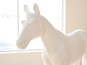 Phillips Collection Horse Sculpture - Elegant Glossy White Standing Art Piece for Modern Home Decor & Gallery Displays PH63328