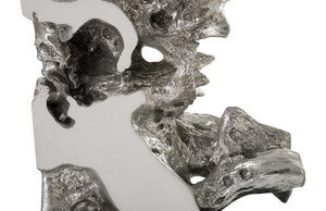 Phillips Collection Freeform Petrified Wood Floor Sculpture Silver Leaf Finish Organic Modern Tall Accent PH63351
