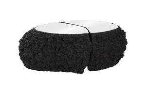Phillips Collection Split Volcanic Stone and Chrome Coffee Table Sculptural Lava Rock Living Room Accent PH64150
