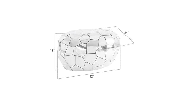 Phillips Collection Crazy Cut Geometric Faceted Silver Side Table Sculptural Modern Accent for Living Rooms PH64154