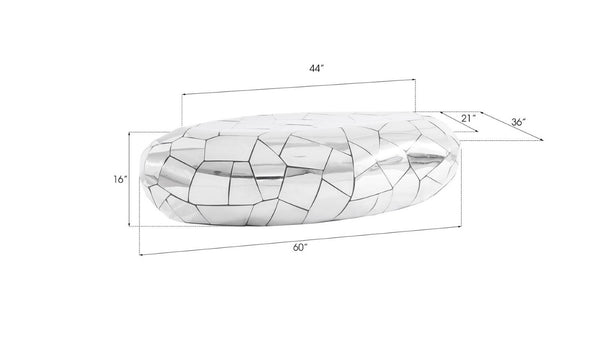 Phillips Collection Crazy Cut Geometric Faceted Coffee Table Sculptural Stainless Steel Living Room Centerpiece PH64155