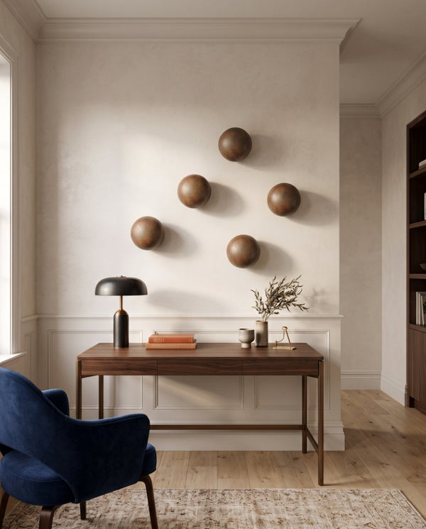 Phillips Collection Ball Wall Sculpture Rust Resin Sphere Accent for Gallery Vignette or Entryway Decor PH64165
