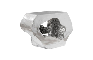 Phillips Collection Plateada Hollow Console - Modern Organic Design with Sculptural Silhouette for Entryway and Living Room Silver Leaf PH64208