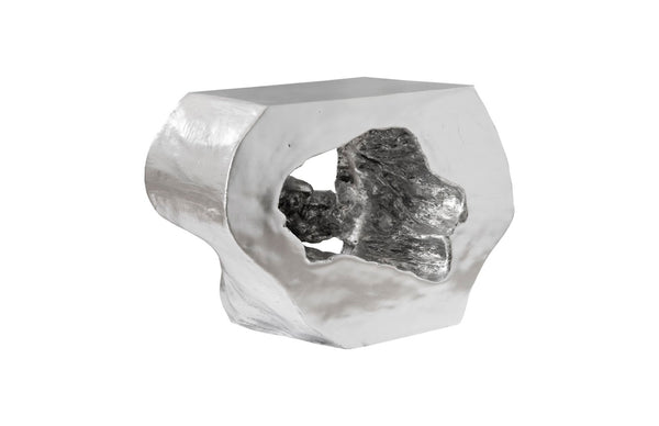 Phillips Collection Plateada Hollow Console - Modern Organic Design with Sculptural Silhouette for Entryway and Living Room Silver Leaf PH64208
