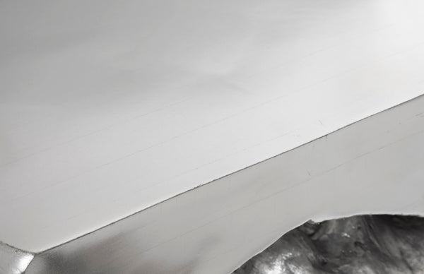 Phillips Collection Plateada Hollow Console - Modern Organic Design with Sculptural Silhouette for Entryway and Living Room Silver Leaf PH64208