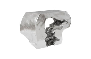 Phillips Collection Plateada Hollow Console - Modern Organic Design with Sculptural Silhouette for Entryway and Living Room Silver Leaf PH64208