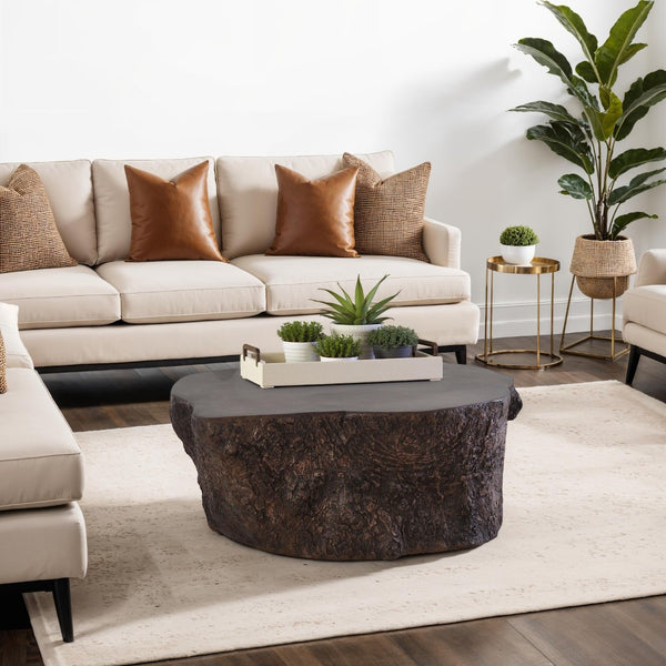 Phillips Collection Bark Coffee Table - Rustic Charm Meets Contemporary Design for Effortless Style in Any Space Bronze PH64354